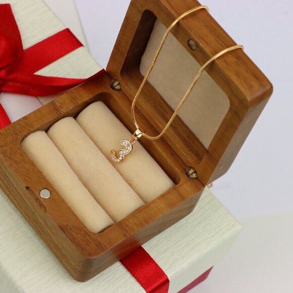 "Rose Gold Number 3 Pendant with Crystals – 18K Gold Plated Charm, XPPT1343 - Picture 6 of 13